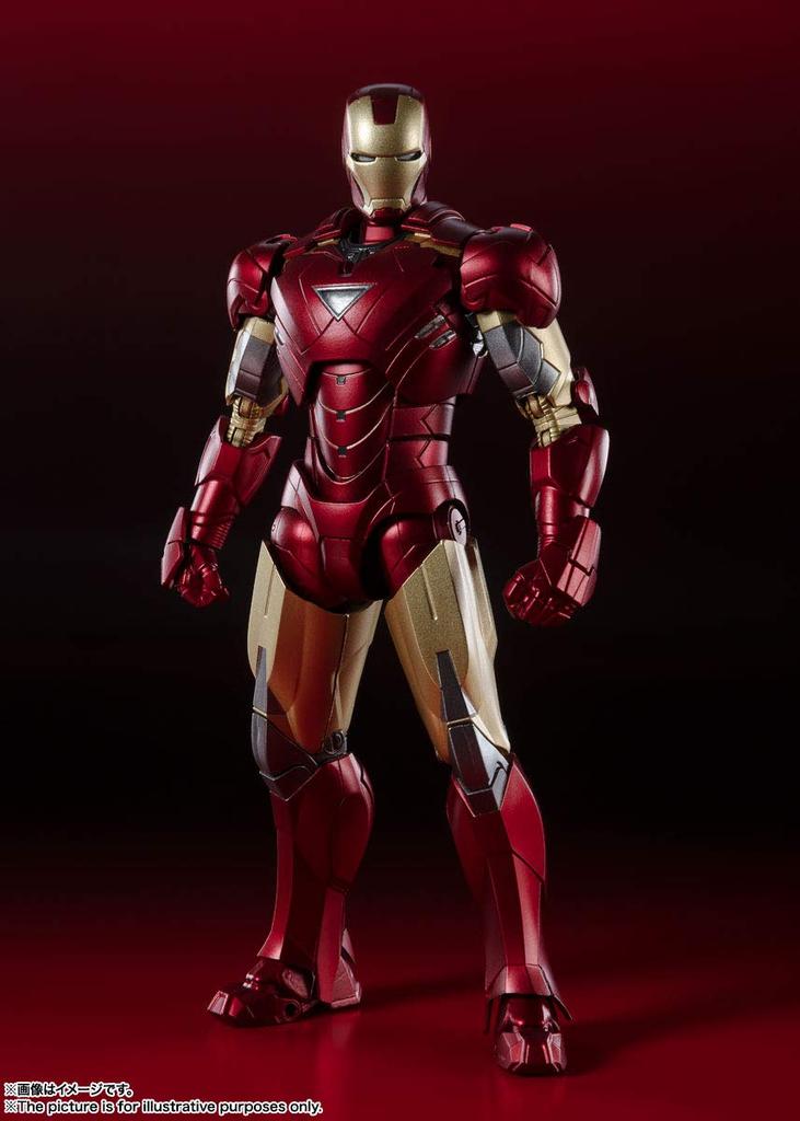 TAMASHII NATIONS Avengers Iron Man Mark VI EDITION Approximately 150mm PVC ABS Painted Movable Figure S.H.Figuarts - "BATTLE DAMAGE" - & & Die-cast