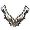 Wateroplosbare kanten kraag, goudkleurige draadkraag, netbodem borduur corsage DIY kanten accessoires, zwart en goud.