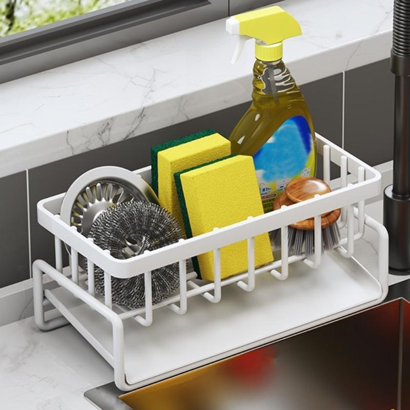  Sink Drain Rack Sponge Storage Rack Soap Drainer Draining Shelf Kitchen Utensils