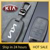 2026 Hot Car Sticker Zinc Alloy Leather Car Remote Key Case Protection Cover Shell Fob Holder For Kia Sorento/Rio/Rio5/Optima/K5