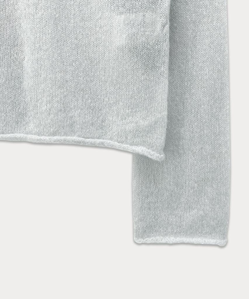 Sseomweeobeoteo See-Through Long Sleeve Knit - Light Gray