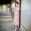 Modern Short Sleeve Long Cheongsam Dress In Literary Chinese Style