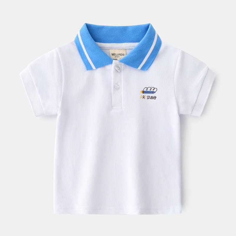 Kids Cartoon Polo Shirt Short Sleeve Printed Collared T Shirt Casual Summer Top Fashion Clothing for Toddler and Children Boys and Girls