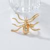 Exaggerated Gold Alloy Spider Pendant Necklace, Ring, Brooch, and Earrings Set