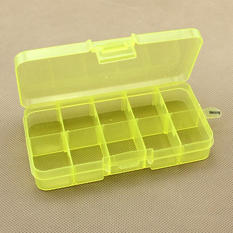 10-Grid Detachable Multi-color Plastic Storage Box for Fishing Gear, Jewelry, Beading, and Electronic Components