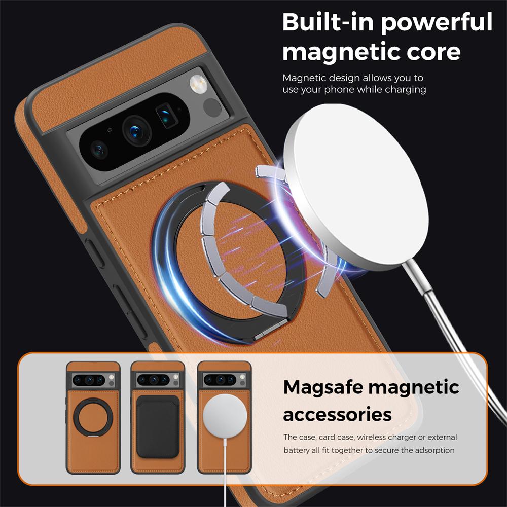 Custodia in Pelle Magnetica Business per Custodia Telefono per Google Pixel 10 Pro XL 10A 9 9A 8 Pro Supporto Pieghevole Supporto Supporto Copertura