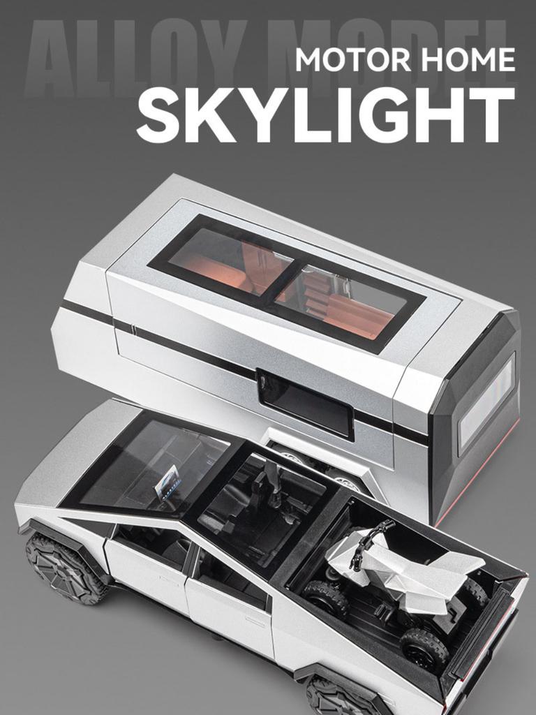 1:32 Pickup Model Car Toys Simulation Metal Diecast Truck Trailer Rv Limousine Sound Light Collection Toy For Boys Gifts