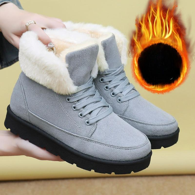 Snow Boots Ladies Plus Velvet Thick Cotton Shoes Winter Thick-soled High-top Mulberry Women's Cotton Boots