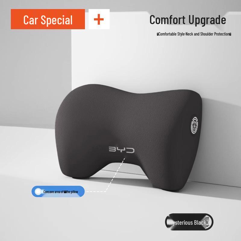 Příslušenství pro vozy BYD: Opěrky hlavy, Bederní opěrky, Polštářky a Chrániče krku pro modely Qin Plus, Song Pro, Seagull, Seal, Han.