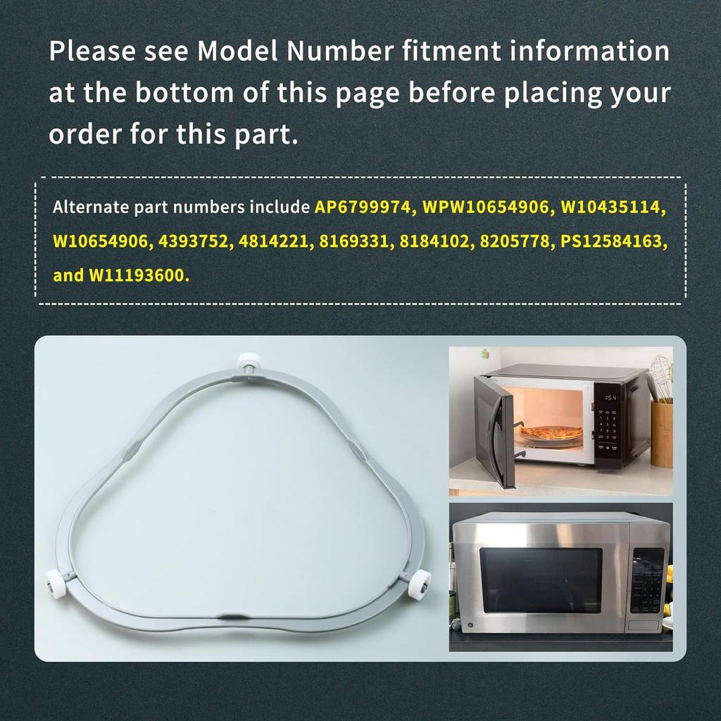 Upgraded W11252182 & 8206227 Microwave Turntable Support Ring Replacement, Glass Tray Support - Compatible Amana Kenmore Whirlpool Microwave Parts -