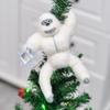 Christmas Tree Topper Abominable Snow Monster Handmade Abominable Chimpanzees Hugger with Star Plush Xmas Tree Ornament Christmas Ornament