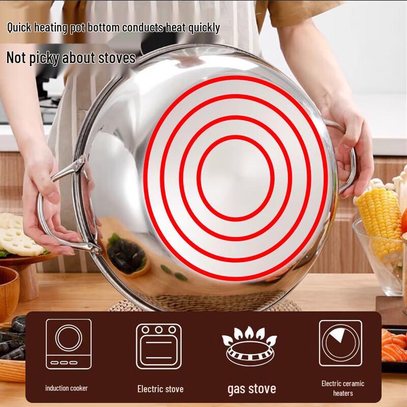 30cm 201 Stainless Steel Divided Hot Pot