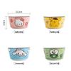 Linpan Cartoon Ceramic Rice Bowl Set