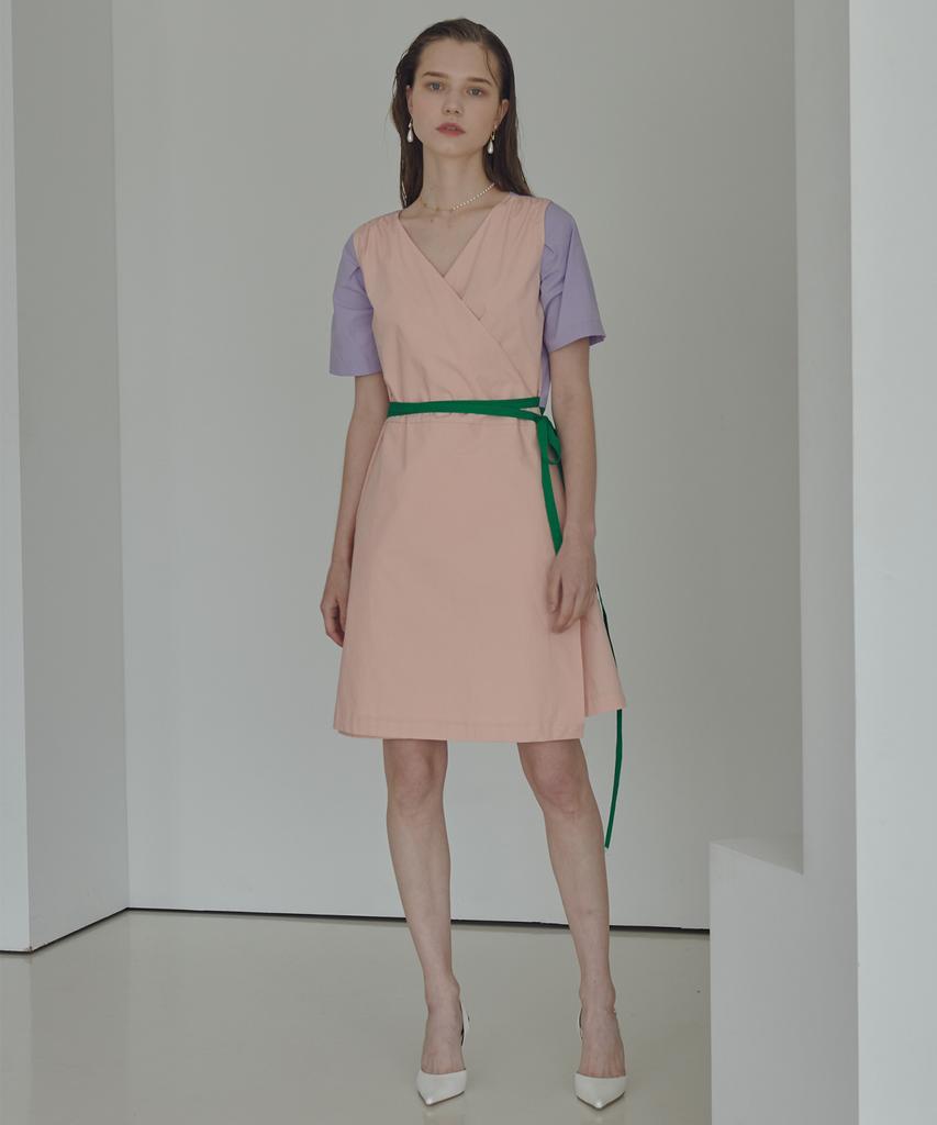 Ossi Arrange Color Wrap Dress