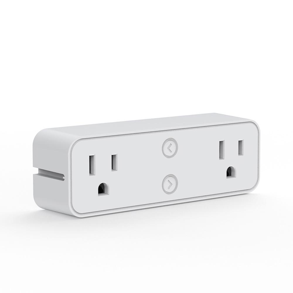 US Standard 10A Dual Wireless Smart Plug, Alexa-Compatible, Multi-functional WiFi Socket