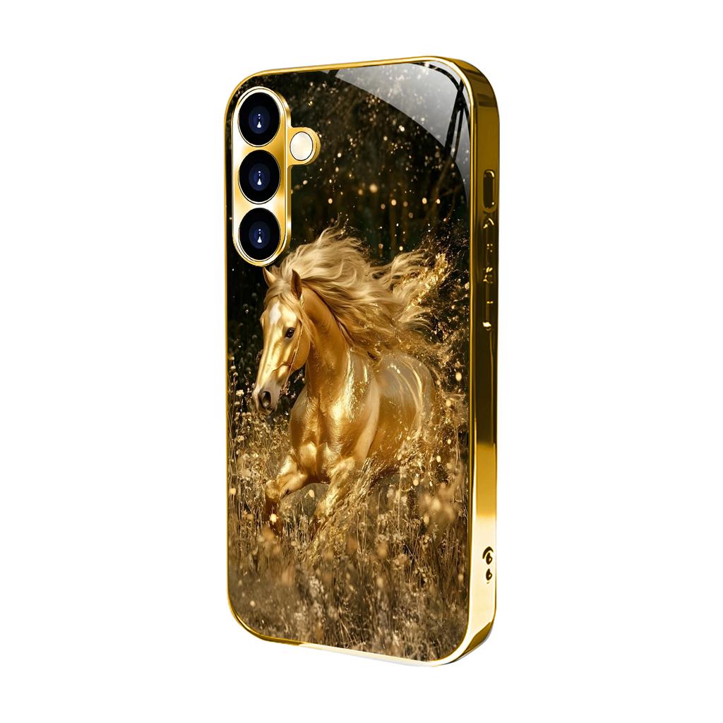 Pozlacený nový obal na telefon pro Samsung Galaxy S26 Ultra S25 Plus S24 S23 S22 fe tvrzené sklo Umělecké texturované vzory