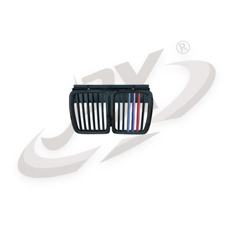 BMW E30 3 Series (83-91) Matte Black/Semi-Chrome Tricolor Modified M3 Intake Grille