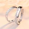 Romantic Love Heart Electrocardiogram Couple Open Rings For Women Men Love You Forever Promise Wedding Ring Charm Jewelry Gifts