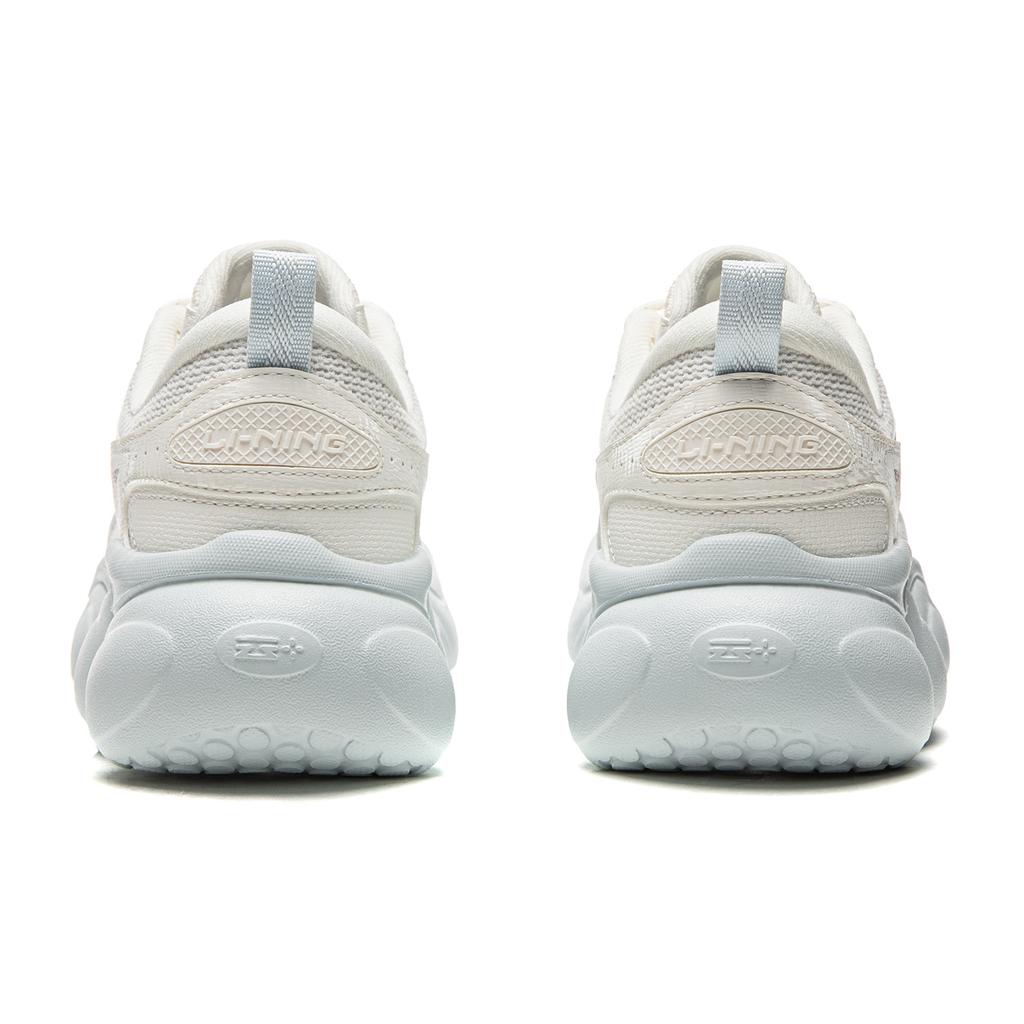 Li Ning Cloud Cushioning Slip Resistant Abrasion Resistant Lightweight Low top Casual Shoes Women's Mist White AGCW104-2