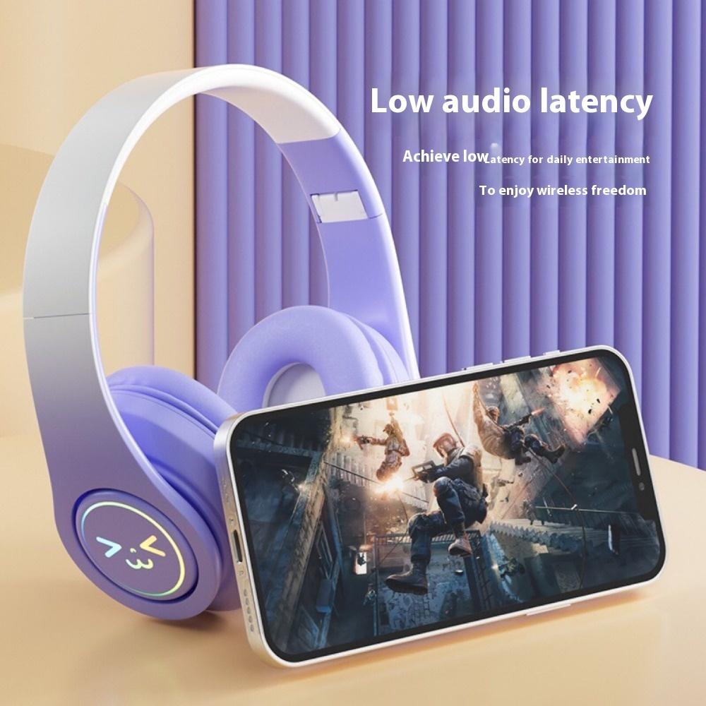 Gradual Color Change Bluetooth Headset Headset Subwoofer Colorful Luminous Wireless Headset Game Ear