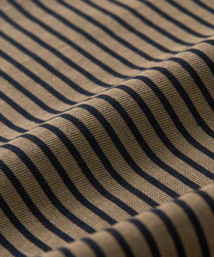 EXCONTAINER Vintage Pigment Stripe Long Sleeve (Deep Beige)