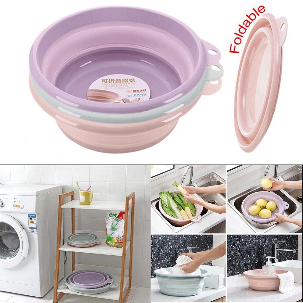 Foldable Bowl Strainer Bivouac Kitchen Sink Bowl, Portable BPA Collapsible Basin