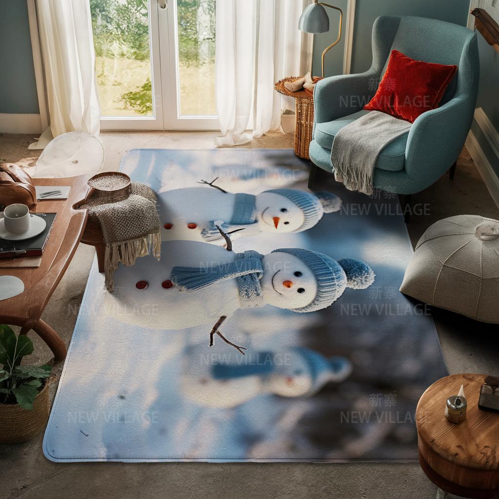 House Entrance Carpet Home Door Mat Living Room Bath Foot Bathroom Non-slip Water Absorption Rugs Bath Merry Christmas Winter