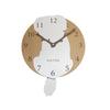 Stylish Wooden Pendulum Clock Featuring a Maltese Dog. Silent, Analog Wall Clock Perfect for Bedrooms, Homes, and Other Home Decor.