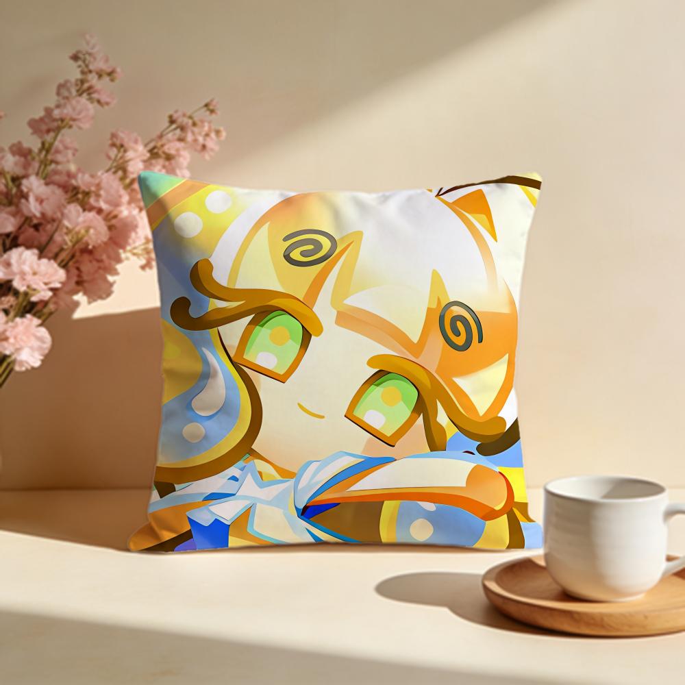 Trendy CCookie Run Kingdomable Cushion Cover Stylish Washable Pillow Cover Ideal for Couch Bedroom Car Decoration