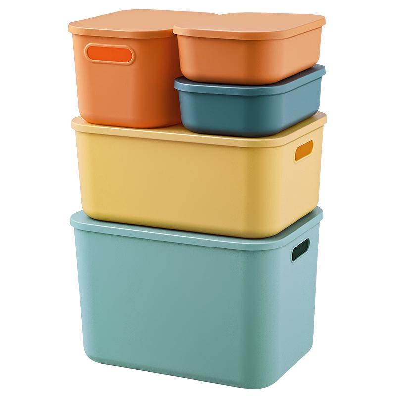 Colored Desktop Storage Box with Lid - Organizer for Socks, Underwear, Snacks, Toys, and Sundries