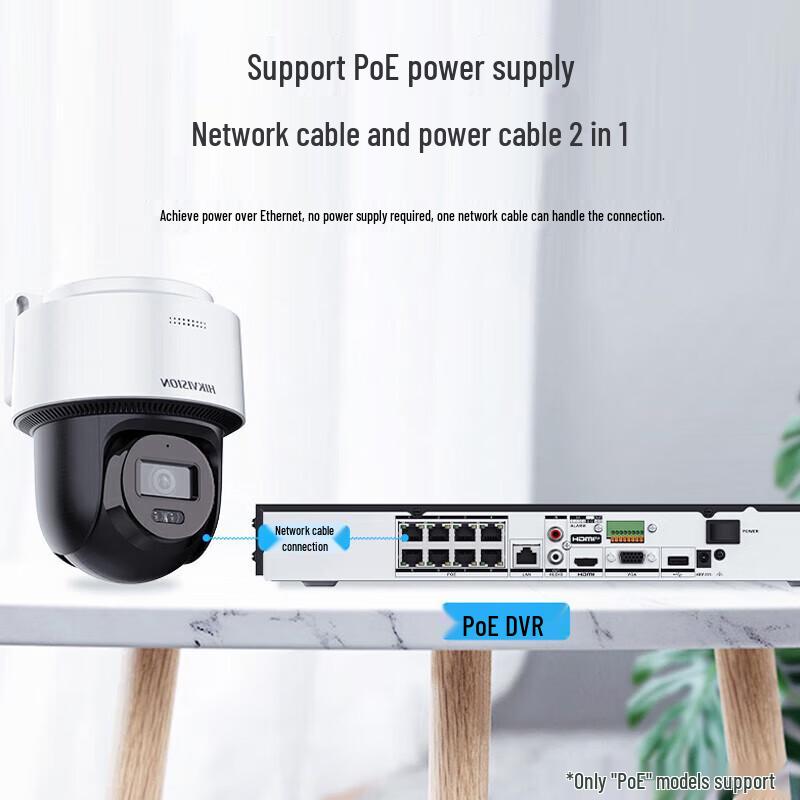 

HIKVISION 2MP Full-Color Smart Wi-Fi PTZ Dome Camera CN plug (adapter included)