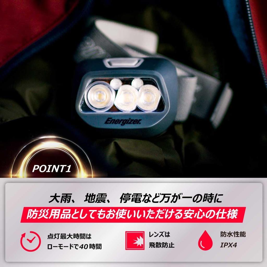 Energizer HDL30 T13A32 LED AAA Batterie Maximum 400 80m 40 Stunden Leuchtdauer IPX4 Ideal für Outdoor und Stromausfälle Stirnlampe, Betrieben,