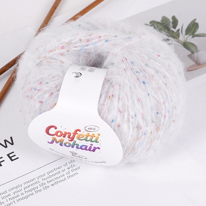 1Roll Yarn Weaving Colored-dot DIY Mohair Yarn Multi-purpose Scarf Yarn Cloth Yarn Bold Line