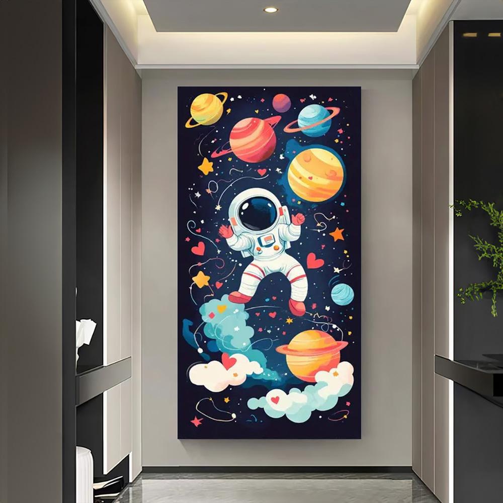 Fantasy Space Astronaut Rocket Kids Birthday Party Decorations Background Supplies Cartoon Cosmic Planet Photography Backdrop