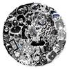 50 Black and White Gothic Style Graffiti Stickers Car Mobile Phone Skateboard Refrigerator Decoration Stickers