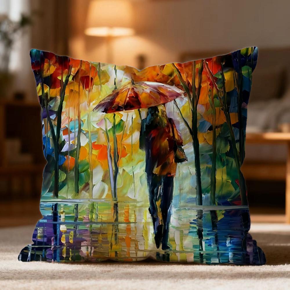 Fashion L-Lleonid afremov oiled Cushion Cover Soft Washable Pillow Case Multi-Scene for Couch Bed Travel Office Use