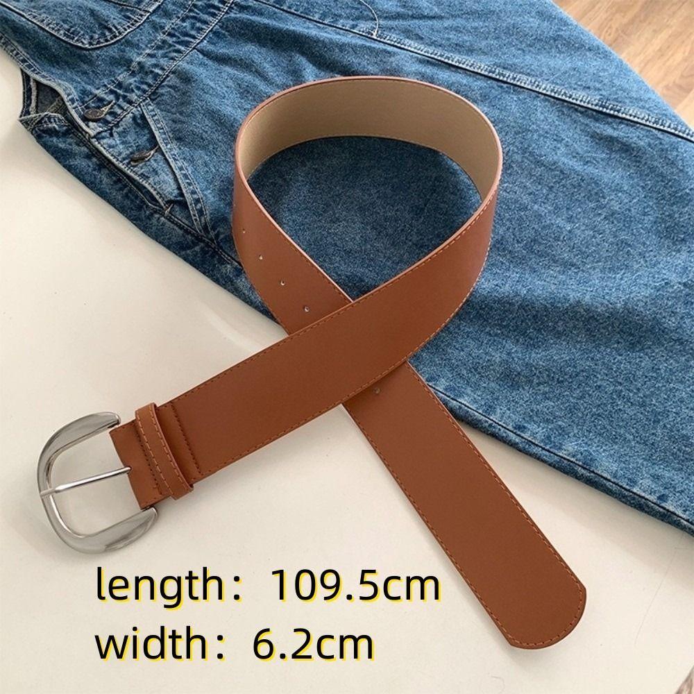 Retro Adjustable Wide Belt Leather White Waist Cincher Waist Belt Women