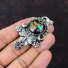 American Dichroic Glass Pendant Gemstone Jewelry 925 Sterling Silver Pendant Dragonfly Pendant Handmade Jewelry Gift For Him Antique Pendant