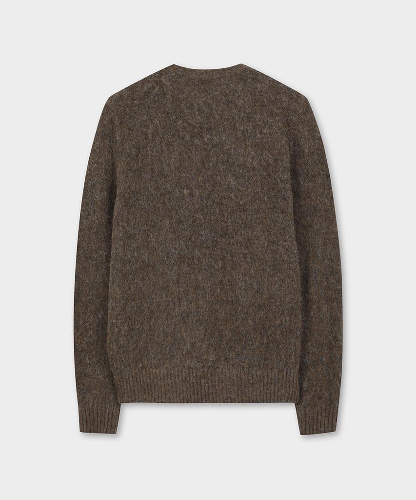 BROOKS BROTHERS Brushed Wool Classic Sweater (Brown) (Bbwrmm42844Ew)