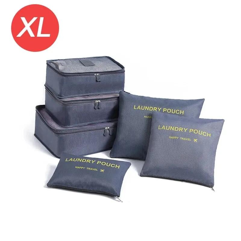 6 STÜCKE Große Größe Reiseorganizer Tragbarer Kofferorganizer Kleidung Schuhe Make-up-Tasche Gepäckorganizer Reiseaufbewahrungstasche