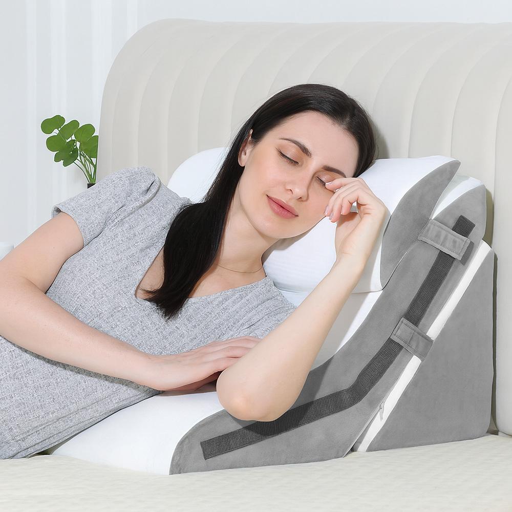 3 in 1 Memory Foam Wedge Pillow Set Ergonomic Sleeping Triangle Pillow for Neck Back Shoulder Pain Relief Anti Acid Reflux