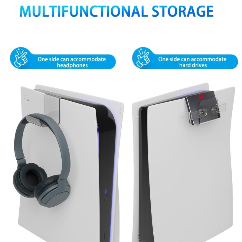 Supporto per Console Acrilico Trasparente Montato in Cima per Controller e Cuffie con Design a Doppio Gancio per un Facile Accesso
