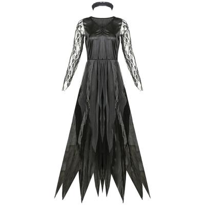 L Halloween Vampire Dress Mesh Ghost Bride Costume Stage Play Female Zombie Dress Uniform