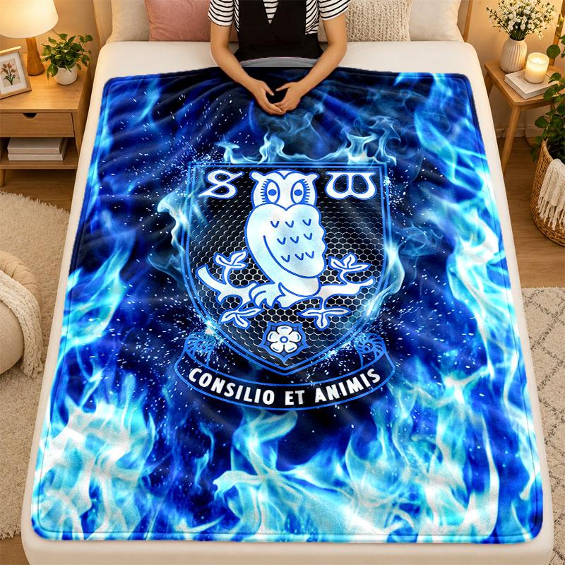Flannel BlanketSheffield Wednesday Football Warm Soft Throw Blanket for Indoor Sofa Bed Living Room Use