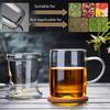 Teacup Glass Tea Cup with Infuser and Lid 17.6oz 520ml Clear Tea Mug for loose leaf tea steeper Blooming Tea Bags Glass Teapot