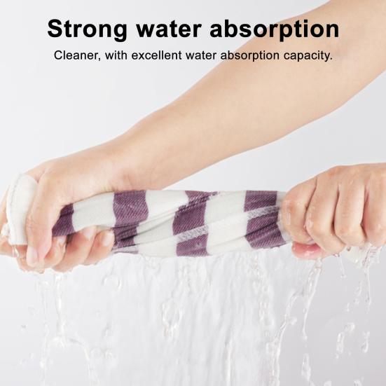 3Pcs Dishwash Rag Striped Design Soft Durable High Water Absorption Non-Stick Cleaning Cloth Kitchen Towel