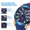 Megir Rose Blue Waterproof Sports Men Watches Clock Quartz Wrsitwatch for Man