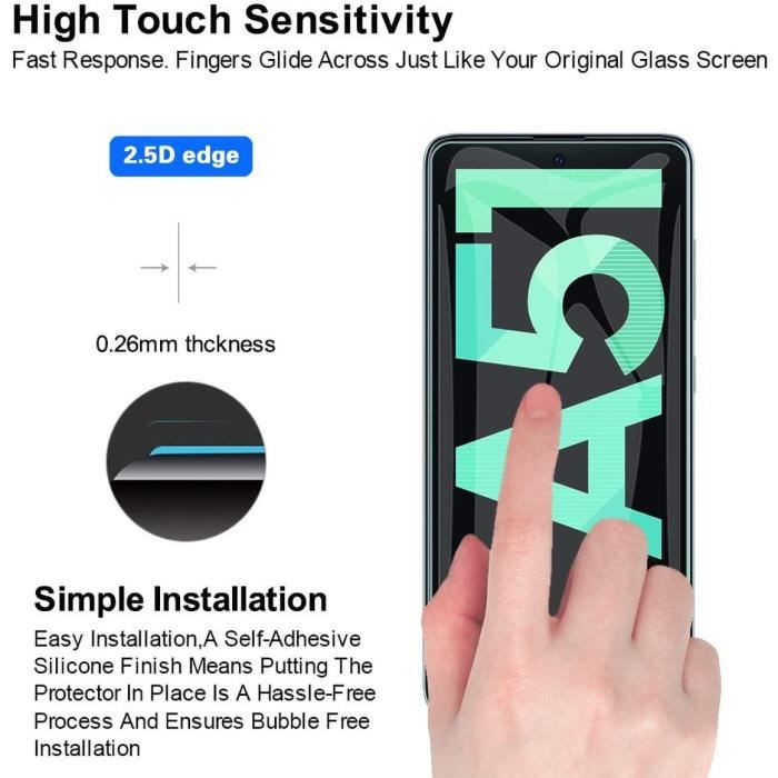 Film de protection - LittleMonkey - Samsung Galaxy A51 - Verre Trempé - 9H Dureté - Anti-Rayures