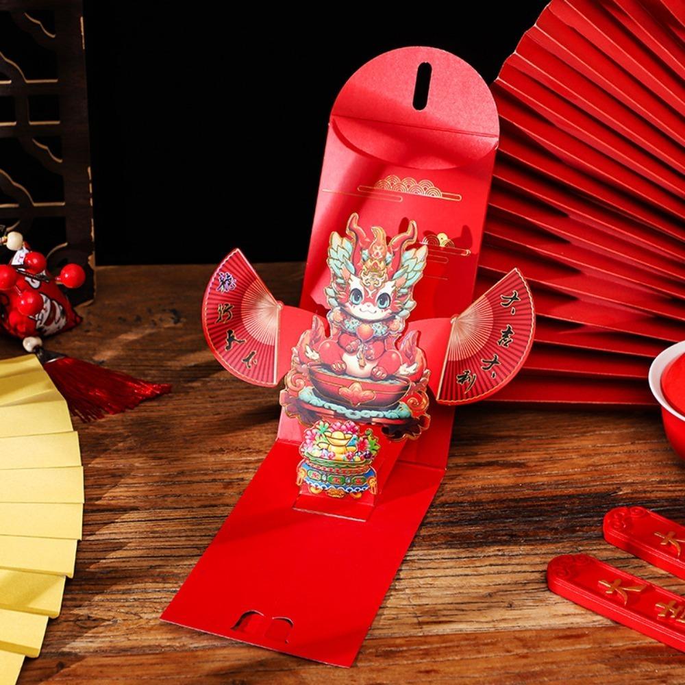 Pull-out Design Spring Festive Red Envelope Three-dimensional Chinese New Year Red Packet  2025