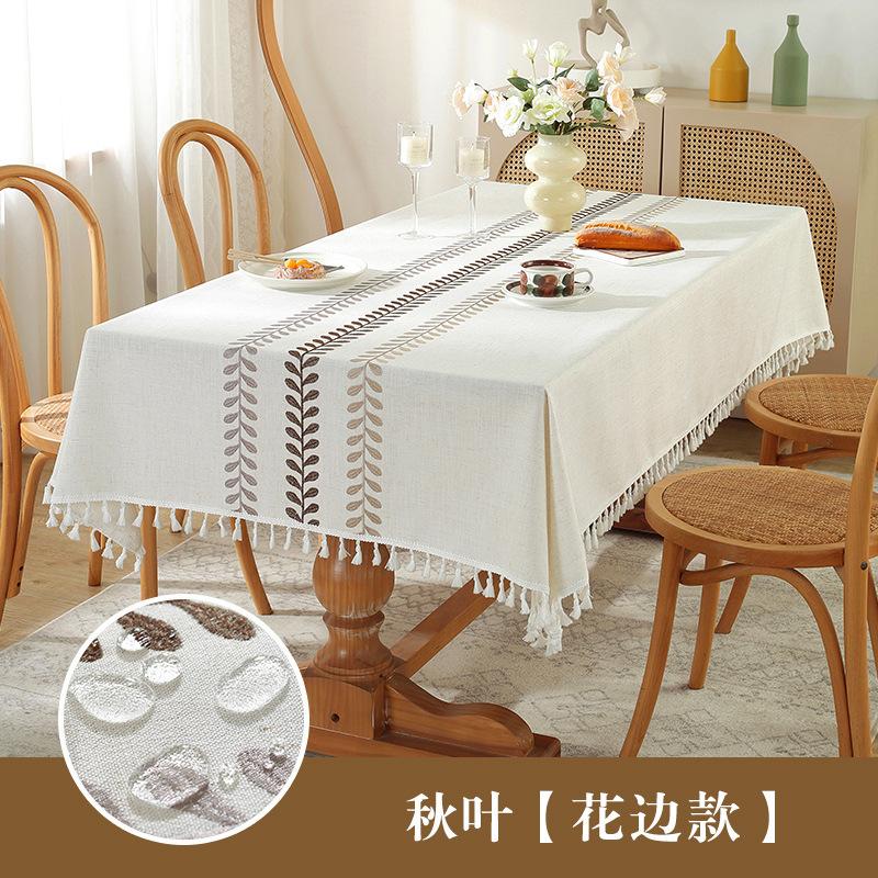 Popular Thickened Cotton and Linen Table Mats, Household Rectangular Tea Table Towels, Tablecloths, Waterproof and Oil-proof